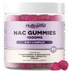 6 in 1 NAC Gummies, Chewable N Acetyl Cysteine 1000mg Supplement for Kids & Adults, with ALA, Zinc, Vitamin C & E, Selenium, Support Antioxidant & Immune System, Blueberry Flavor, Sugar Free, 60 Ct view 1