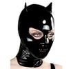IMZAUYH Latex Mask Black Head Unisex Hood Men women Cellular Mouth Party BA07 (Black, XXL) view 1