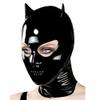 Latex Mask Black Hood Cat's ears Man woman Cellular Mouth Party 0.4mm (S) view 2