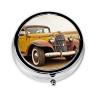 Small Pill Box 3 Compartment Antique Car Pill Box for Pocket or Purse Decorative Metal Pill Organizer Portable Travel Pillbox Round Medicine Vitamin Holder Unique Gift view 2