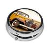 Small Pill Box 3 Compartment Antique Car Pill Box for Pocket or Purse Decorative Metal Pill Organizer Portable Travel Pillbox Round Medicine Vitamin Holder Unique Gift view 3