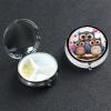 Small Pill Box 3 Compartment Cute Owls Pill Box for Pocket or Purse Decorative Metal Pill Organizer Portable Travel Pillbox Round Medicine Vitamin Holder Unique Gift view 1