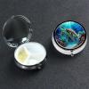 Small Pill Box 3 Compartment Sea Turtles Diamond Painting Pill Box for Pocket or Purse Decorative Metal Pill Organizer Portable Travel Pillbox Round Medicine Vitamin Holder Unique Gift view 1
