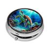 Small Pill Box 3 Compartment Sea Turtles Diamond Painting Pill Box for Pocket or Purse Decorative Metal Pill Organizer Portable Travel Pillbox Round Medicine Vitamin Holder Unique Gift view 3