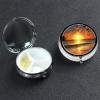 Small Pill Box 3 Compartment Beach Sunrise Pill Box for Pocket or Purse Decorative Metal Pill Organizer Portable Travel Pillbox Round Medicine Vitamin Holder Unique Gift view 1