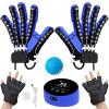 GAOXIAO Hand Rehabilitation Robot Gloves, Hand Exerciser Equipment Aids Robotic Glove for Patient with Cerebral Palsy Hemiplegia Stroke Arthritis Finger Rehabilitation Trainer Orthosis B Left XL view 1
