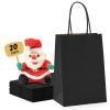 METRONIC 20 Pack 5.25x3.75x8 Small Black Gift Bags, Kraft Paper Shopping Bag with Handles for Small Business, Boutique, Gift Wrap, Bulk view 1