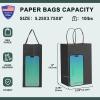 METRONIC 20 Pack 5.25x3.75x8 Small Black Gift Bags, Kraft Paper Shopping Bag with Handles for Small Business, Boutique, Gift Wrap, Bulk view 2