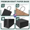 METRONIC 20 Pack 5.25x3.75x8 Small Black Gift Bags, Kraft Paper Shopping Bag with Handles for Small Business, Boutique, Gift Wrap, Bulk view 3