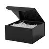 1 Pcs Small Black Gift Box 8x8x4 Inch Magnetic Gift Box Small Magnetic Box with Crinkle Paper Black Small Gift Box with Shredded Paper Luxury Gift Boxes with Lids for Presents
