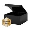 1 Pcs Small Black Gift Box 8x8x4 Inch Magnetic Gift Box Small Magnetic Box with Crinkle Paper Black Small Gift Box with Shredded Paper Luxury Gift Boxes with Lids for Presents view 4
