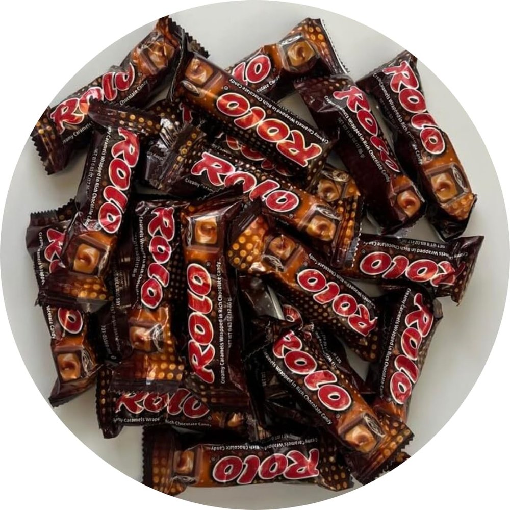 Candykrave Rollo Caramels Chocolate Candy - 1 Pound - Bulk Milk Chocolate Caramel Candies - Rollo Chewy Caramels chocolate candies For Christmas, Birthdays & other parties