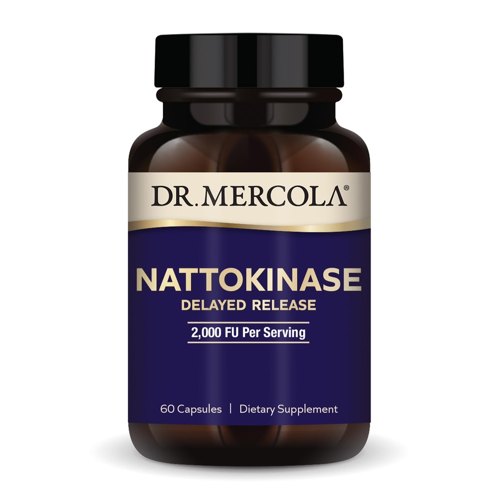 Dr. Mercola Nattokinase Delayed Release, 2,000 FU Per Serving, Dietary Supplement, Delayed Release, Proteolytic Enzyme, Non-GMO - 60 Servings (60 Tablets)