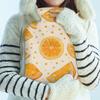 Hsnar Hot Water Bottle with Cover 2L Hot Water Bag for Hot and Cold Compress Menstrual Cramps Neck and Shoulder Pain Relief Hand Feet Warmer Sweet Orange Fruit view 3