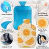 Hsnar Hot Water Bottle with Cover 2L Hot Water Bag for Hot and Cold Compress Menstrual Cramps Neck and Shoulder Pain Relief Hand Feet Warmer Sweet Orange Fruit view 4