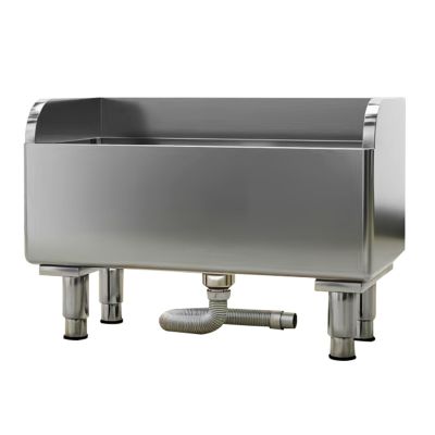 GOCHUSX Stainless Steel Mop Sink, Household Mop Buckets with Adjustable Leveling Feet, Floor Mount Mop Bucket for Outdoor Balcony Bathroom Kitchen Restaurant(45x41x60cm)