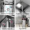 GOCHUSX Stainless Steel Mop Sink, Household Mop Buckets with Adjustable Leveling Feet, Floor Mount Mop Bucket for Outdoor Balcony Bathroom Kitchen Restaurant(45x41x60cm) view 3