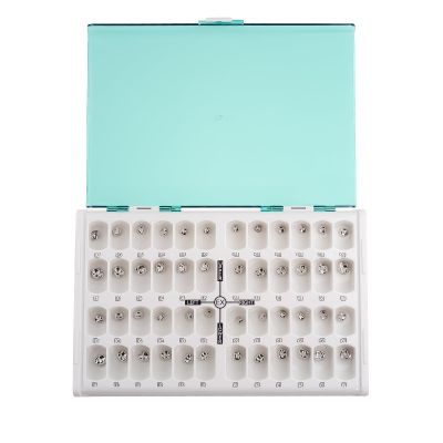 48 Pcs Dental Primary Molar Crown Teeth Preformed Stainless Steel Temporary Crowns Kit Adult Kids Pediatric Dentistry Supply