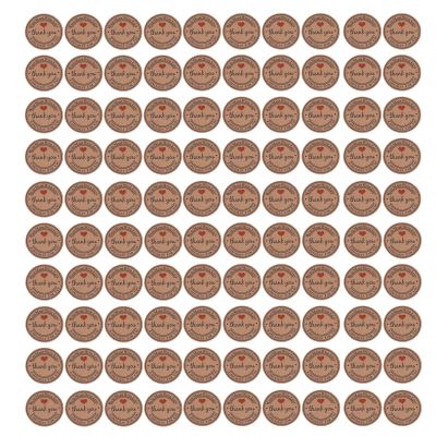 100Pcs Brown Thank You Tags, Round Kraft Paper Thank You Handmade with Love Brown Tags Gift Tags for Gift Bags Wedding Party Favor DIY Crafts (Thank youlove)