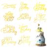 10 Pcs Gold Happy Birthday Cake Toppers, Acrylic Letter Birthday Cake Decorations,Happy Birthday Side Cake Topper for Celebration Birthday Party view 1