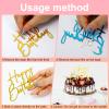 10 Pcs Gold Happy Birthday Cake Toppers, Acrylic Letter Birthday Cake Decorations,Happy Birthday Side Cake Topper for Celebration Birthday Party view 3