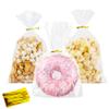 100 PCS Cellophane Treat Bags, Cidenbio 6x10 In Clear Cellophane Gift Bags with Twist Ties Plastic Goodie Bag for Party Favor Cookie Candy Popcorn Bakery Chocolate Gift Wrapping view 1
