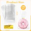 100 PCS Cellophane Treat Bags, Cidenbio 6x10 In Clear Cellophane Gift Bags with Twist Ties Plastic Goodie Bag for Party Favor Cookie Candy Popcorn Bakery Chocolate Gift Wrapping view 3