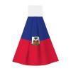 Haitian flag Hangable portable towel, velvet super absorbent kitchen towel, children's adult bathroom kitchen hanging towel view 1