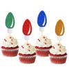 24pcs Glitter Christmas Light Cupcake Toppers, Merry Christmas Cake Decorations Pick for Party, New Year Ceremony Party Cake Decorations Supplies (Light) view 1