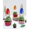 24pcs Glitter Christmas Light Cupcake Toppers, Merry Christmas Cake Decorations Pick for Party, New Year Ceremony Party Cake Decorations Supplies (Light) view 3