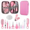 Baby Grooming Kit, Infant Safety Care Set with Hair Brush Comb Nail Clipper Nasal Aspirator,Baby Essentials Kit for Newborn Girls Boys (Pink) view 1