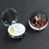 Small Pill Box 3 Compartment Merry Christmas Santa's Gift Pill Box for Pocket or Purse Decorative Metal Pill Organizer Portable Travel Pillbox Round Medicine Vitamin Holder Unique Gift view 1