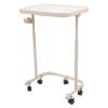 Brrnoo Folding Tiltable Overbed Table, 3 Level Height Adjustment Magnetic Mobile Tabletop Bedside Table for Bedroom Dormitory RV Living Room Beige view 1