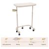 Brrnoo Folding Tiltable Overbed Table, 3 Level Height Adjustment Magnetic Mobile Tabletop Bedside Table for Bedroom Dormitory RV Living Room Beige view 4