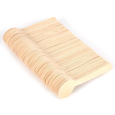 100pcs Disposable Wood Spoons Ice Cream Tea Renewable Spoon 10cm Flatware Cutlery Bupplies for Party Wedding Camping Travelling