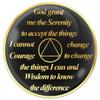 1 Year AA Medallion Skull Black Tri-Plate Sobriety Chip Serenity Prayer Back view 2