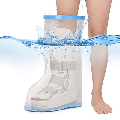 100% Waterproof Extra Wide Leg Cast Cover for Shower with Non-Slip Bottom Reusable Shower Boots Protector for Adult Leg Ankle Foot After Surgery Bandage Dressing Wound Immobilizer/Brace, Walking Boots