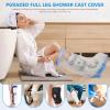 100% Waterproof Extra Wide Leg Cast Cover for Shower with Non-Slip Bottom Reusable Shower Boots Protector for Adult Leg Ankle Foot After Surgery Bandage Dressing Wound Immobilizer/Brace, Walking Boots view 2