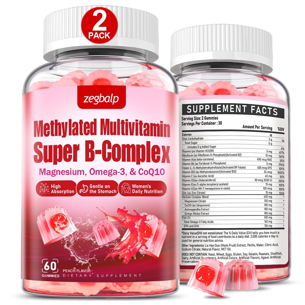 ZEGBALP Methylated Multivitamin with B Complex for Women Gummies