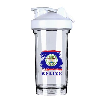 Vintage Belizean Flag 18 Ounce Shaker Cup,Fashion Theme Pattern Shaker Bottle Leak-proof Workout Shake Bottles 500ML/18 oz Perfect for Pre Workout