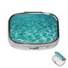 Pill Case Rectangle Pill Box with 3 Compartment Pill Organize Blue Aqua Pool Water Pillbox Small Pill Organizer Waterproof Small Pill Case for Travel Pill Containers for Medication Planner view 1
