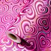 Yarcony Pink Wrapping Paper, Mini Roll, Holographic Hearts Wrapping Paper, Valentine's Day Present Paper for Lover Anniversary, Wedding, Mother's Day, Birthday, Romantic Occasions (17 Inch X 33 Feet) view 1