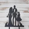 Blended Family Wedding Cake Topper,Family Wedding,Wedding Cake Topper,Silhouette Wedding,Cake Topper With Girl,Topper With Cats for Event Celebration Party Cake Decoration Supplies. view 1