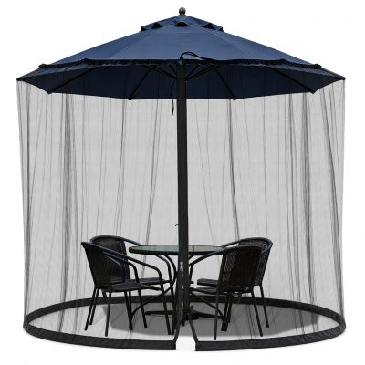 WANRU 11-13FT Mosquito Net for Patio Umbrella w Zip, Net Only