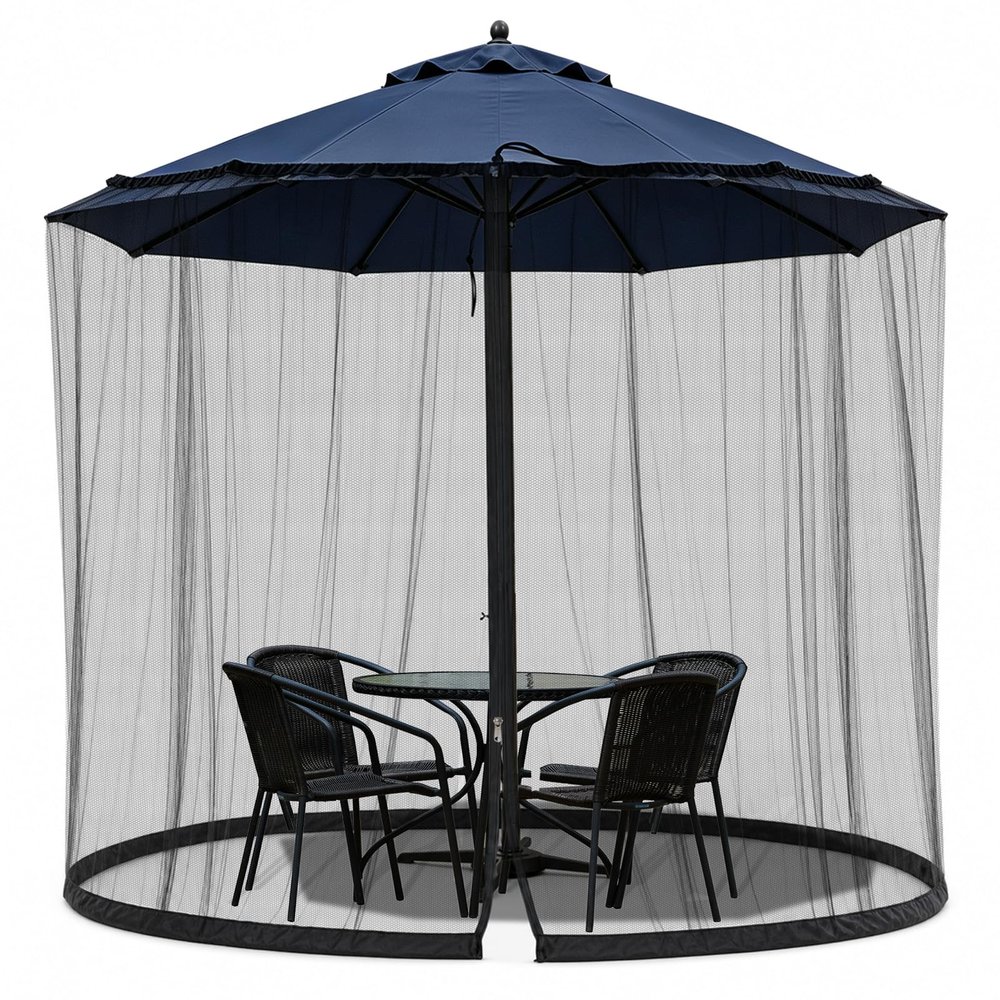 WANRU 11-13FT Mosquito Net for Patio Umbrella w Zip, Net Only