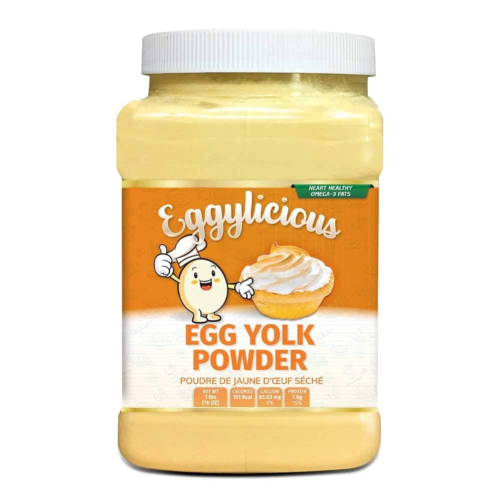 Pride of India Eggylicious Egg Yolk Powder 1 lb | Dried Egg Powder from Fresh Eggs | High Protein Powder for Baking, Custards, Sauces & Smoothies | Pasteurized, No Additives, Easy Storage