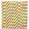100 pcs Metallic Gold Foil Stripe Rainbow Paper Straws, Colorful Blue Yellow Pink Ombre Pride Party Drinking Straws, Kids Gender Reveal Baby Shower Birthday Cake Pop Sticks (Rainbow/Gold Foil Stripe) view 3