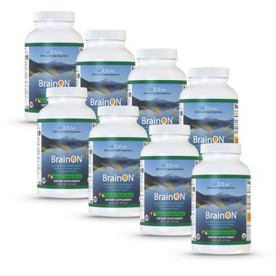 BrainON Flavored - Apple/Lemon - Premium Brain Nutrition Blend for Cognitive Support - 16oz/473ml 8 Pack