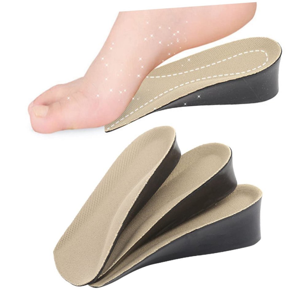 NULYLU 1pair Heightening Insoles Pu Shoe Inserts for Height Heel Lift Pads Odorless Shockproof Fit