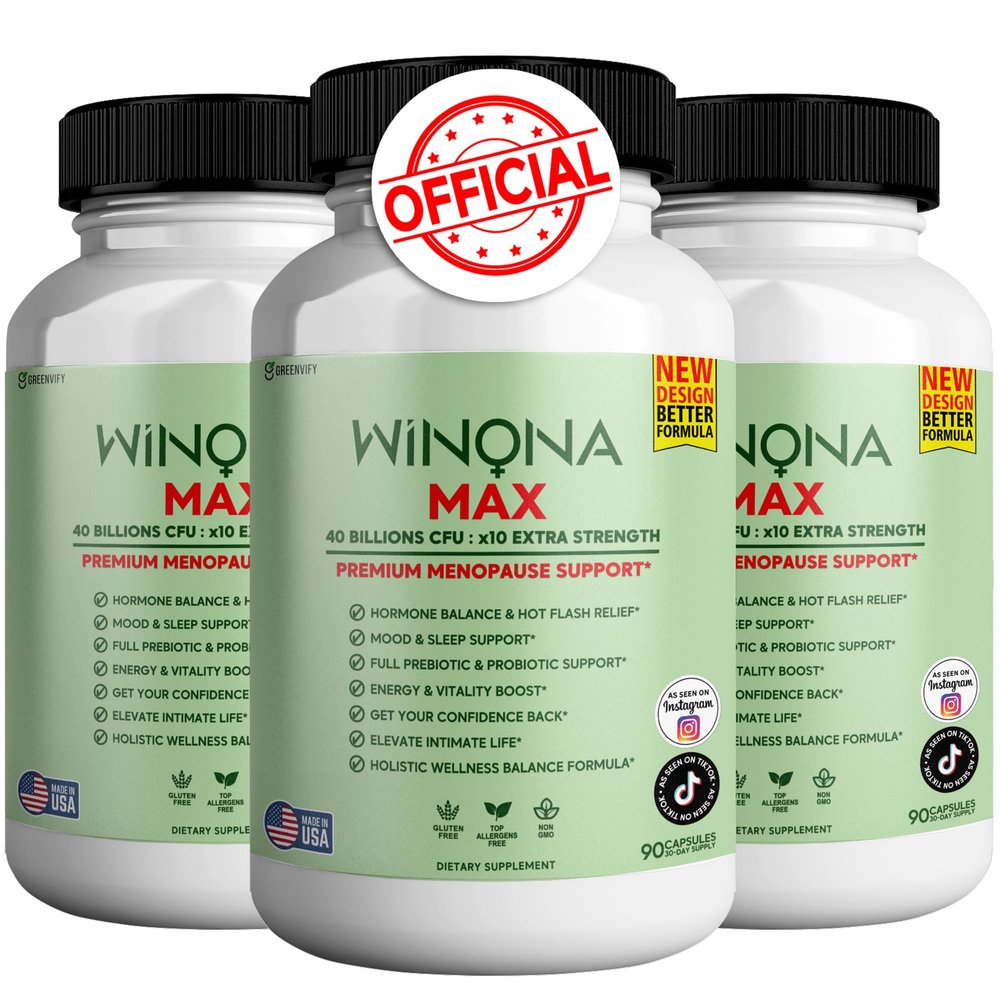 GREENVIFY Winona Max Premium Menopause Support Supplement, 40 Billions CFU, Extra Strength, 270 Capsules (3 Pack)